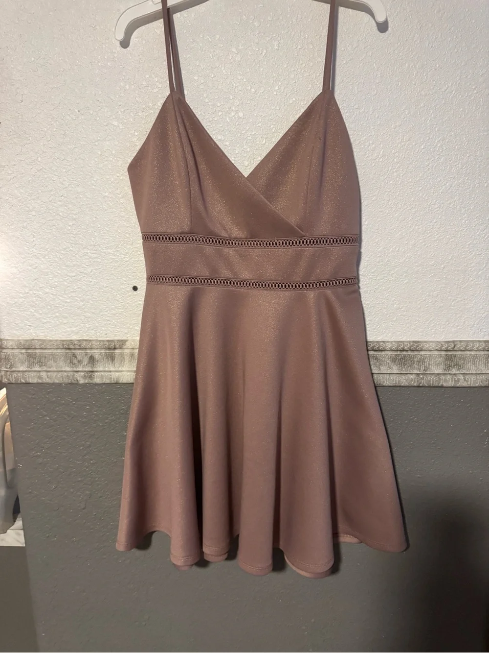 Trixxi Shimmery Mauve Strapless Evening Dress
